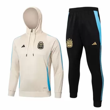 2024 2025 Argentina Mens Beige Training Hooded Technical Tracksuit Kit