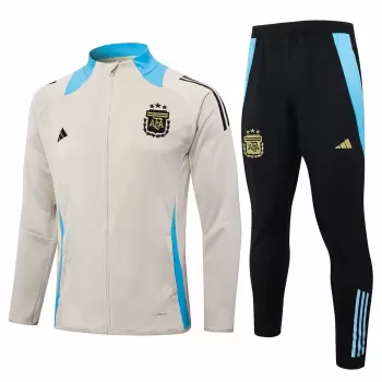 2024 2025 Argentina Mens Beige Training Presentation Soccer Tracksuit Kit