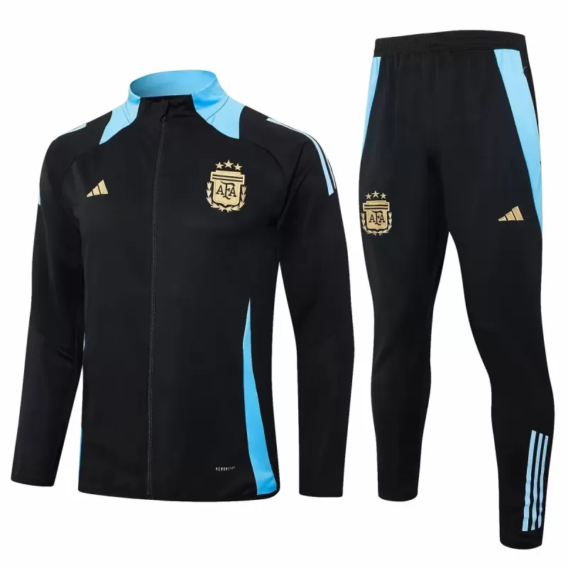 2024 2025 Argentina Mens Black Training Presentation Soccer Tracksuit Kit