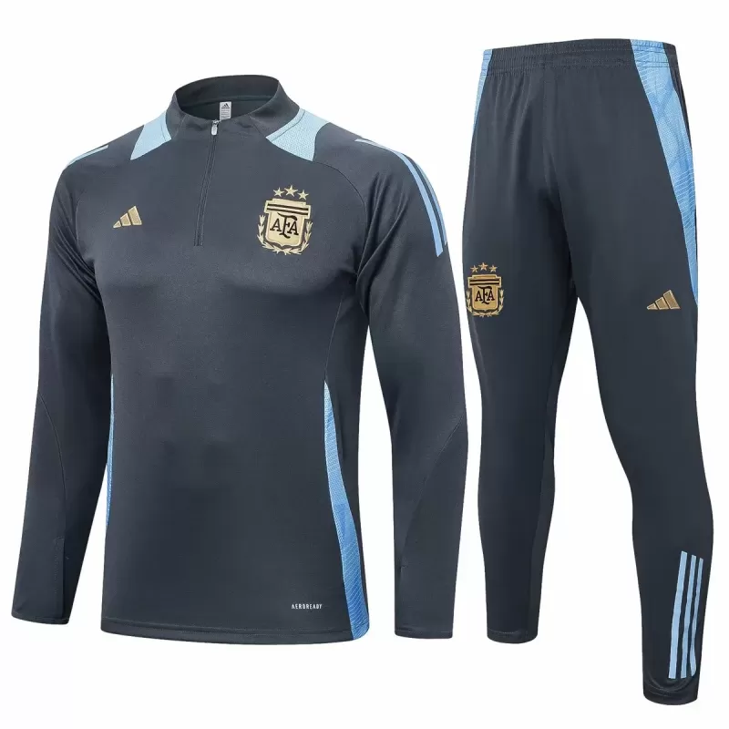 2024 2025 Argentina Mens Gray Training Technical Soccer Tracksuit Kit