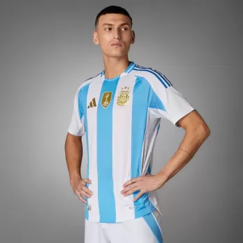 2024 2025 Argentina Mens Home Authentic Soccer Jersey Player Version White Blue