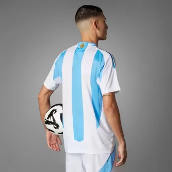 2024 2025 Argentina Mens Home Authentic Soccer Jersey Player Version White Blue