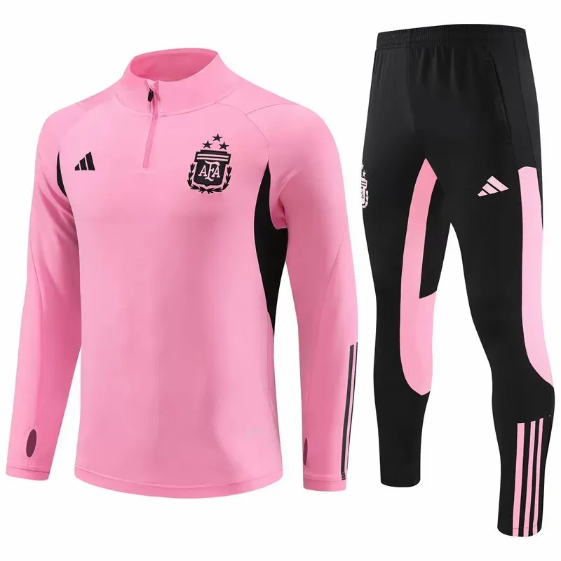 2024 2025 Argentina Mens Pink Training Technical Soccer Tracksuit Kit 2024 2025 Argentina Mens Pink Training Technical Soccer Tracksuit Kit