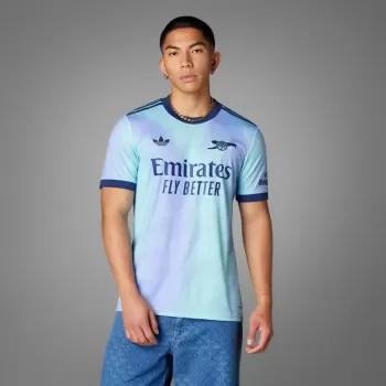 2024 2025 Arsenal FC Mens Third Authentic Soccer Jersey Player Version Lilac Aqua