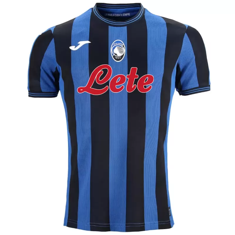 2024 2025 Atalanta Mens Home Soccer Jersey Blue Black Stripes