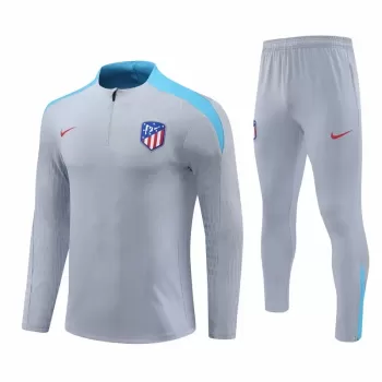 2024 2025 Atletico de Madrid Grey Training Technical Soccer Tracksuit Kit