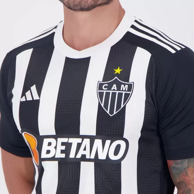 2024 2025 Atletico Mineiro Mens Home Soccer Jersey Black White 2024 2025 Atletico Mineiro Mens Home Soccer Jersey Black White