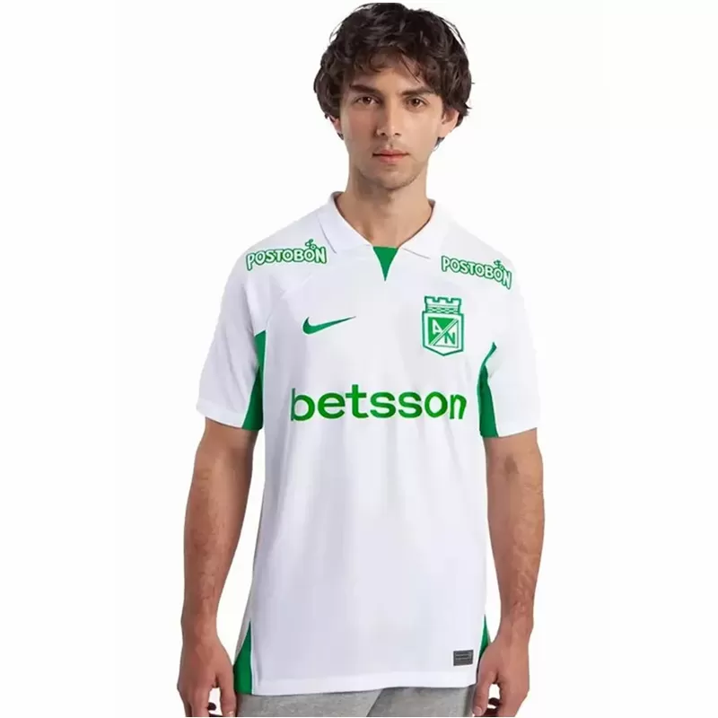 2024 2025 Atletico Nacional Mens Away Soccer Jersey White Green 2024 2025 Atletico Nacional Mens Away Soccer Jersey White Green
