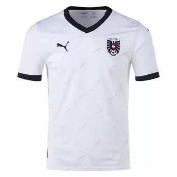 2024 2025 Austria Mens Away Soccer Jersey White Eagle Pattern