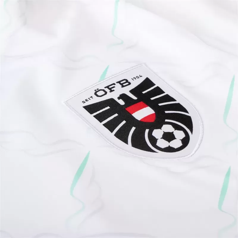 2024 2025 Austria Mens Away Soccer Jersey White Eagle Pattern 2024 2025 Austria Mens Away Soccer Jersey White Eagle Pattern