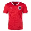 2024 2025 Austria Mens Home Soccer Jersey Red Mountain Pattern