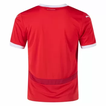 2024 2025 Austria Mens Home Soccer Jersey Red Mountain Pattern