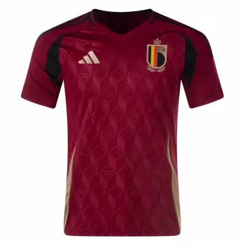 2024 2025 Belgium Mens Home Soccer Jersey Burgundy Gold