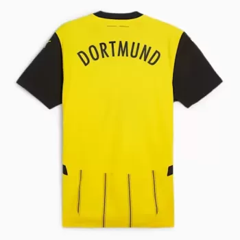 2024 2025 Borussia Dortmund Mens Home Soccer Jersey Yellow Pinstripe