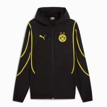 2024 2025 Borussia Dortmund Mens Pre-Match Soccer Jacket Black