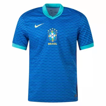2024 2025 Brazil Mens Away Soccer Jersey Blue Jungle Print