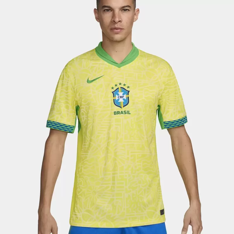2024 2025 Brazil Mens Home Authentic Soccer Jersey Player Version