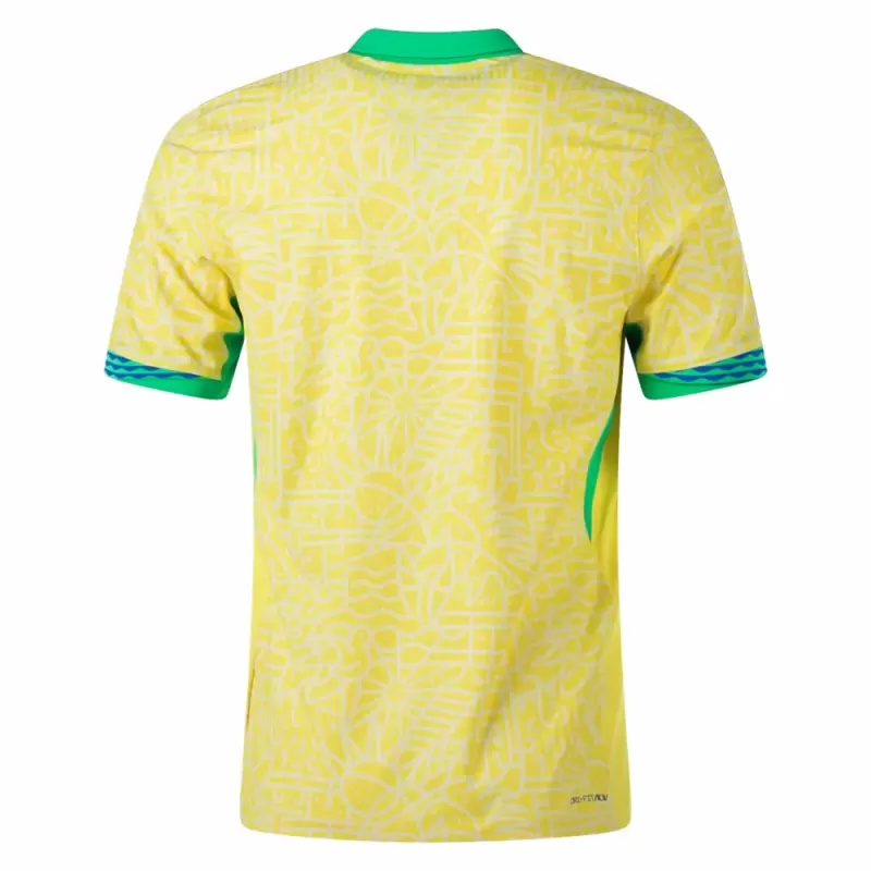 2024 2025 Brazil Mens Home Soccer Jersey Classic Yellow