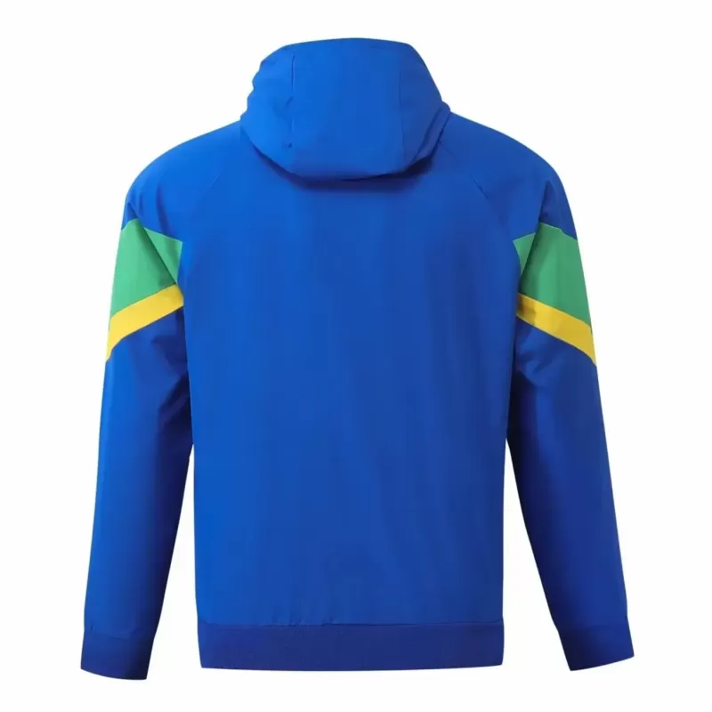 2024 2025 Brazil Mens Hooded Windbreaker Jacket Water Repellent 2024 2025 Brazil Mens Hooded Windbreaker Jacket Water Repellent