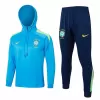 2024 2025 Brazil National Team Mens Blue Hooded Training Technical Tracksuit Kit