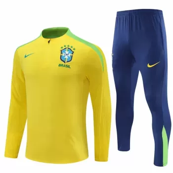 2024 2025 Brazil National Team Mens Yellow Training Technical Tracksuit Kit