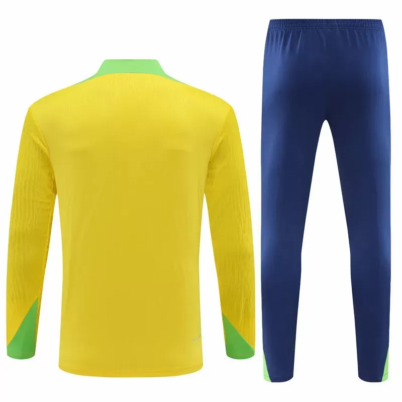 2024 2025 Brazil National Team Mens Yellow Training Technical Tracksuit Kit