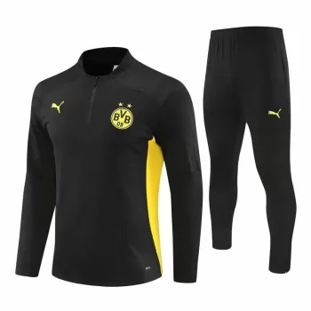 2024 2025 BVB Borussia Dortmund Mens Black Training Technical Soccer Tracksuit Kit