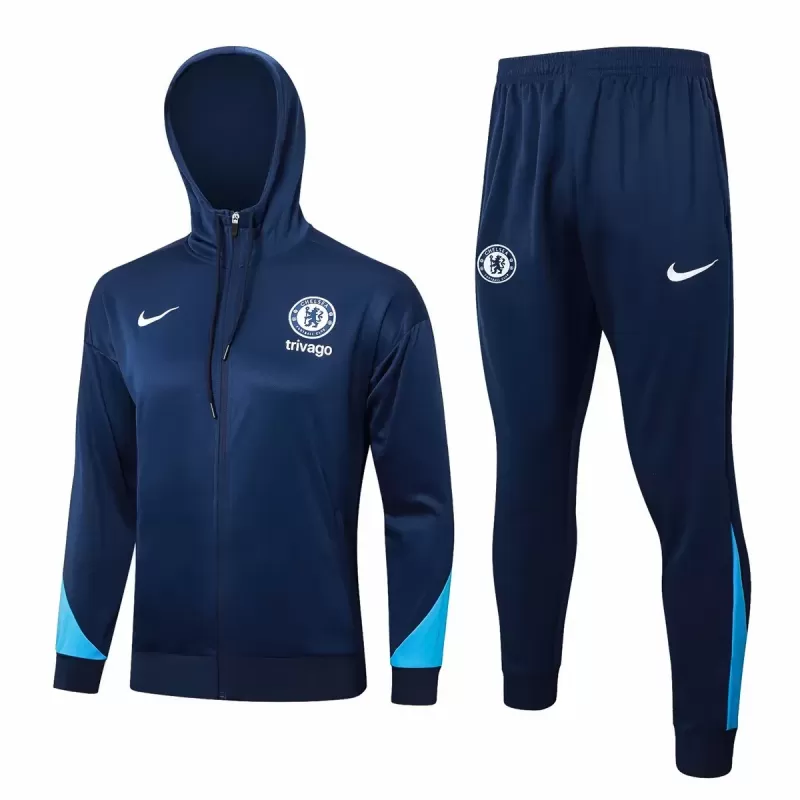 2024 2025 Chelsea Mens Navy Training Hooded Presentation Soccer Tracksuit Kit 2024 2025 Chelsea Mens Navy Training Hooded Presentation Soccer Tracksuit Kit
