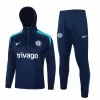 2024 2025 Chelsea Mens Navy Training Hooded Technical Soccer Tracksuit Kit