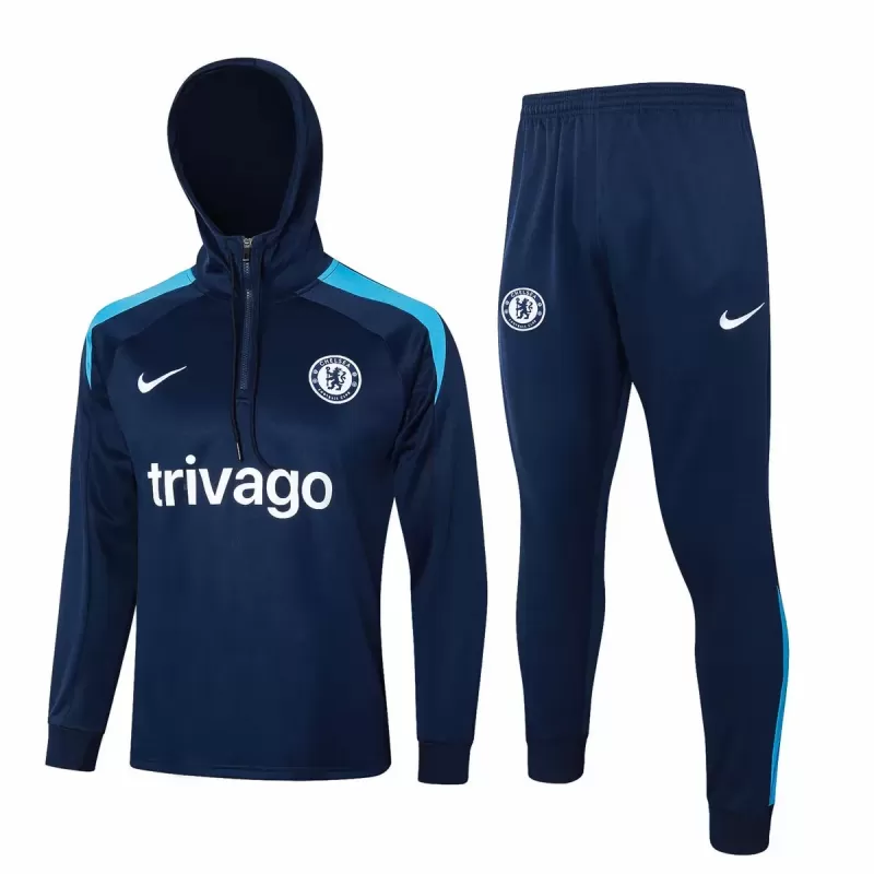 2024 2025 Chelsea Mens Navy Training Hooded Technical Soccer Tracksuit Kit 2024 2025 Chelsea Mens Navy Training Hooded Technical Soccer Tracksuit Kit
