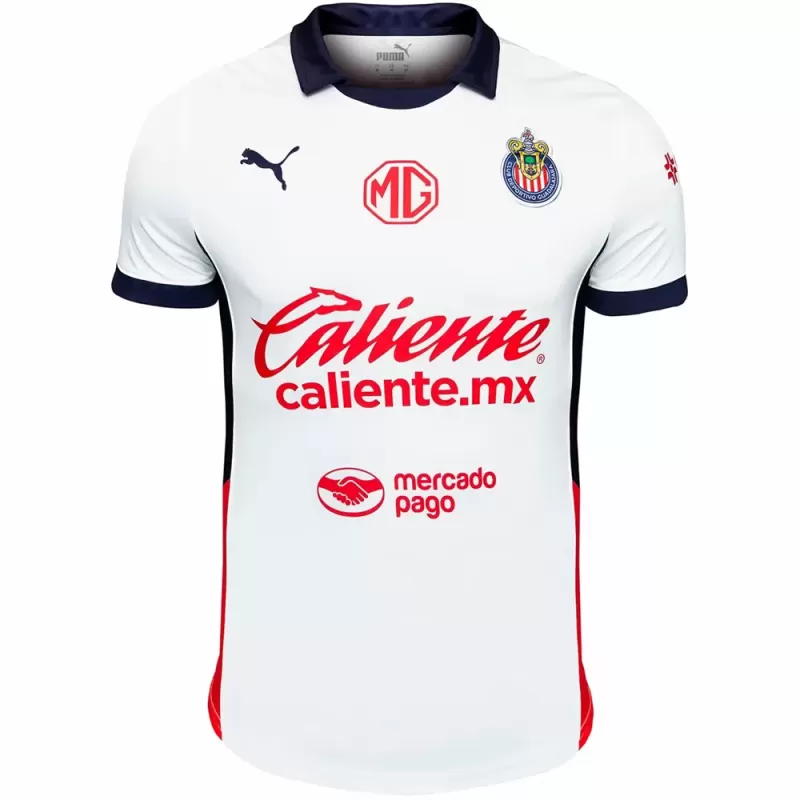 2024 2025 Chivas Mens Away Soccer Jersey White Red 2024 2025 Chivas Mens Away Soccer Jersey White Red