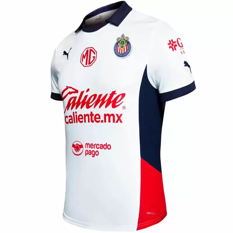 2024 2025 Chivas Mens Away Soccer Jersey White Red 2024 2025 Chivas Mens Away Soccer Jersey White Red