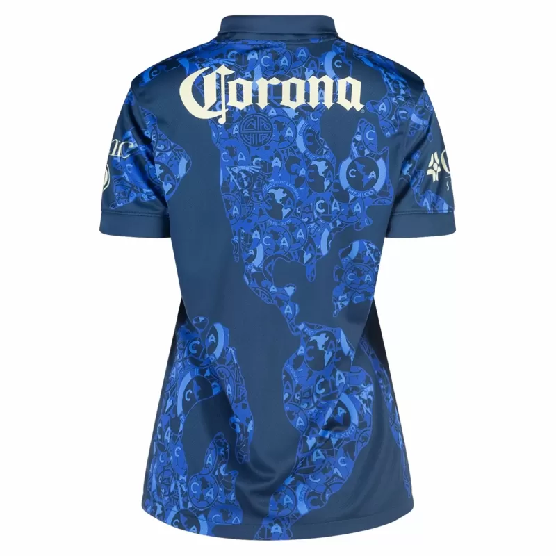 2024 2025 Club America Womens Away Soccer Jersey Map Design 2024 2025 Club America Womens Away Soccer Jersey Map Design