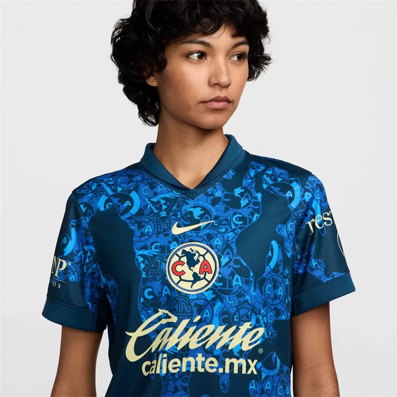 2024 2025 Club America Womens Away Soccer Jersey Map Design 2024 2025 Club America Womens Away Soccer Jersey Map Design