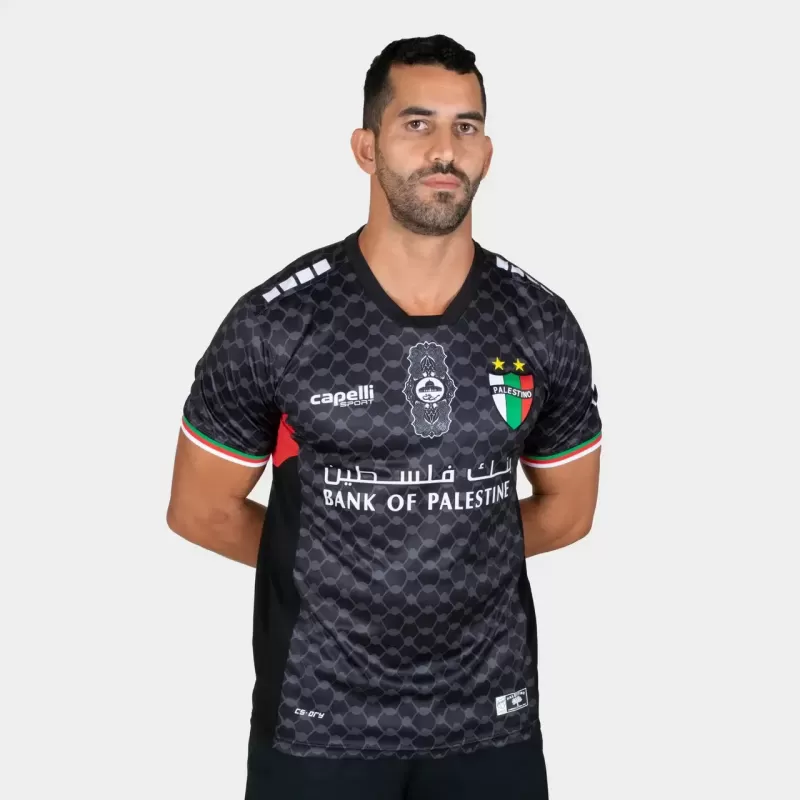 2024 2025 Club Deportivo Palestino Mens Away Soccer Jersey Black Kuffiyeh 2024 2025 Club Deportivo Palestino Mens Away Soccer Jersey Black Kuffiyeh