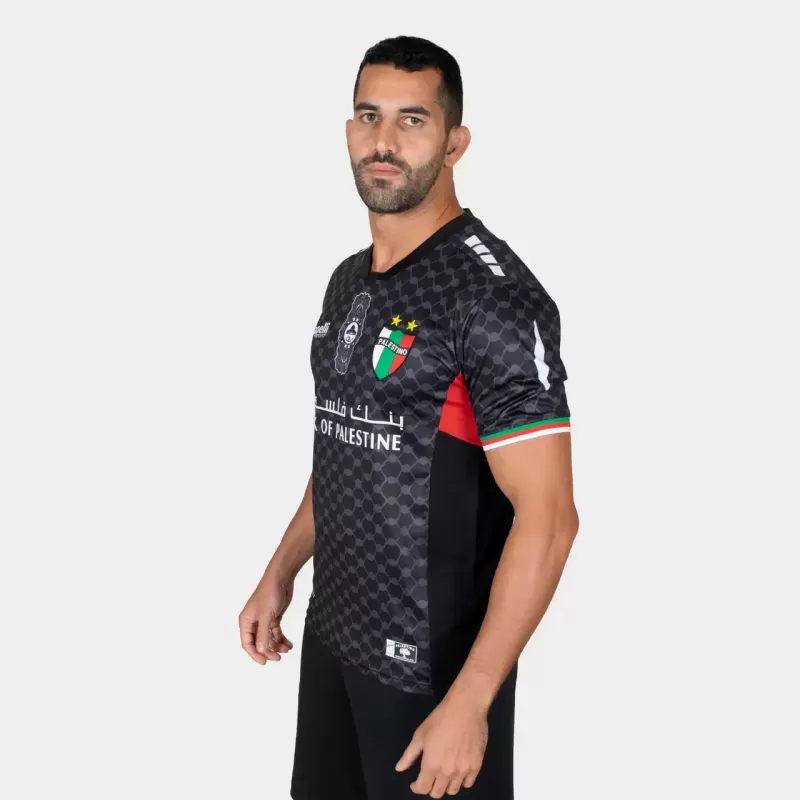 2024 2025 Club Deportivo Palestino Mens Away Soccer Jersey Black Kuffiyeh 2024 2025 Club Deportivo Palestino Mens Away Soccer Jersey Black Kuffiyeh