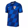 2024 2025 Croatia Mens Away Soccer Jersey Blue Slanted Checks