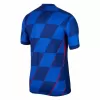 2024 2025 Croatia Mens Away Soccer Jersey Blue Slanted Checks
