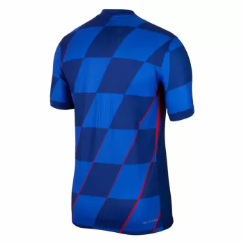 2024 2025 Croatia Mens Away Soccer Jersey Blue Slanted Checks