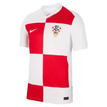 2024 2025 Croatia Mens Home Soccer Jersey Red White Checks