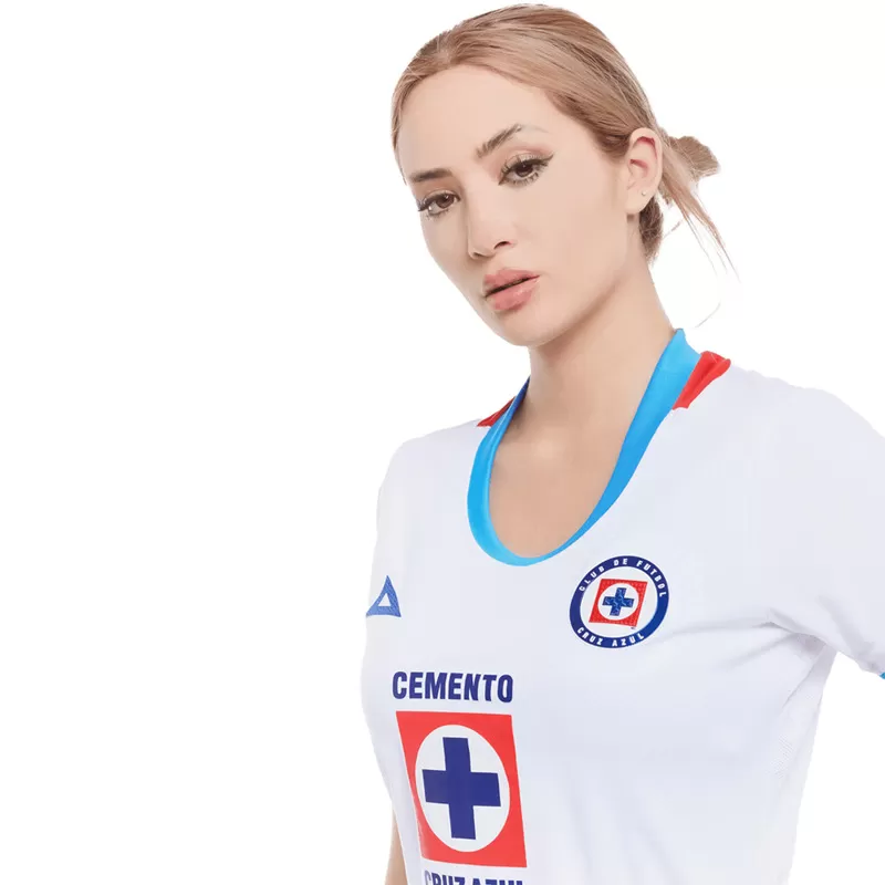 2024 2025 Cruz Azul Womens Away Soccer Jersey White Blue