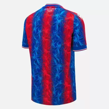2024 2025 Crystal Palace Mens Home Soccer Jersey Red Blue Stripes