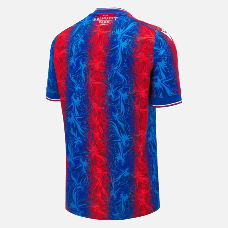 2024 2025 Crystal Palace Mens Home Soccer Jersey Red Blue Stripes 2024 2025 Crystal Palace Mens Home Soccer Jersey Red Blue Stripes