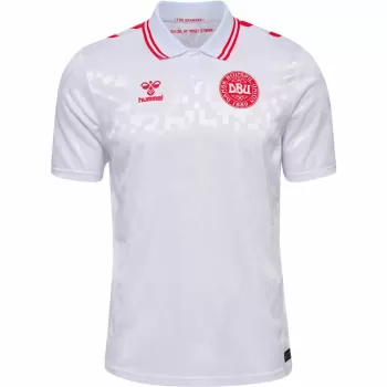 2024 2025 Denmark Mens Away Soccer Jersey White Foldable Collar