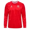 2024 2025 Denmark Mens Home Long Sleeve Soccer Jersey Red