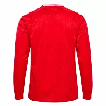 2024 2025 Denmark Mens Home Long Sleeve Soccer Jersey Red 2024 2025 Denmark Mens Home Long Sleeve Soccer Jersey Red