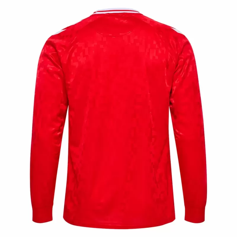2024 2025 Denmark Mens Home Long Sleeve Soccer Jersey Red 2024 2025 Denmark Mens Home Long Sleeve Soccer Jersey Red