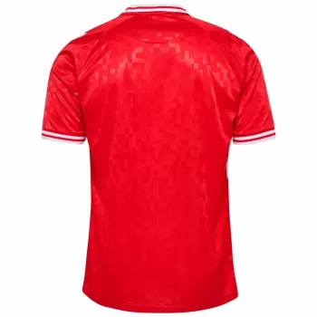 2024 2025 Denmark Mens Home Soccer Jersey Red Embossed Pattern 2024 2025 Denmark Mens Home Soccer Jersey Red Embossed Pattern