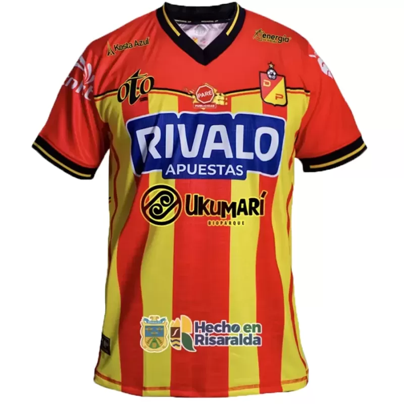 2024 2025 Deportivo Pereira Mens Home Soccer Jersey Yellow Red 2024 2025 Deportivo Pereira Mens Home Soccer Jersey Yellow Red