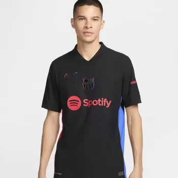 2024 2025 FC Barcelona Mens Away Authentic Soccer Jersey Player Version Black